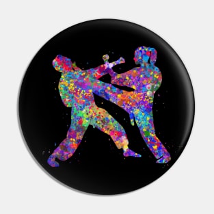 Taekwondo  watercolor art Pin