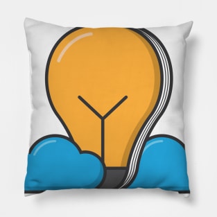 Cute smart book bulb illustration Pillow