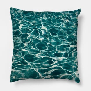 Blue Ocean Waves Pattern Pillow