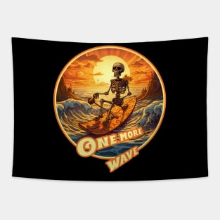 Halloween Surfer skeleton Tapestry