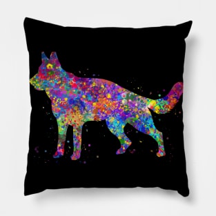 German shepherd dog watercolor Pillow