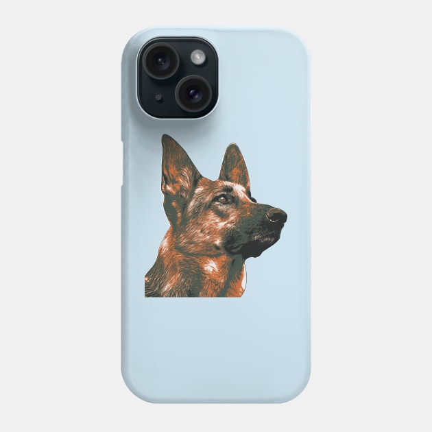 German Shepherd Illustration Phone Case by boholoc0