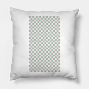 funky green and pink checkered gingham pattern Pillow