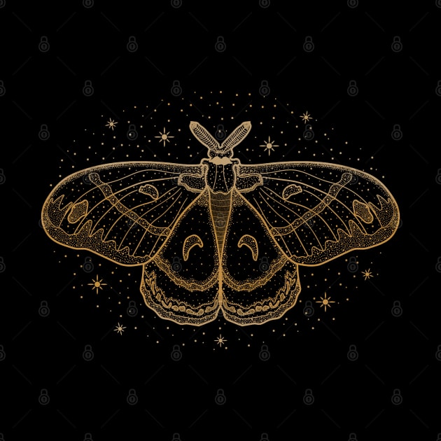 Starry Cecropia Moth by CelestialStudio