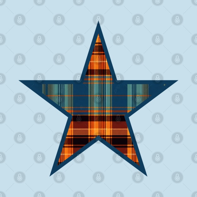 Blue and Yellow plaid star design by Dreamscapes