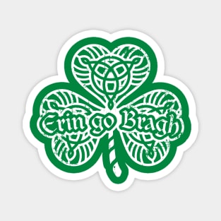 Erin go Bragh! Shamrock (white print) Magnet