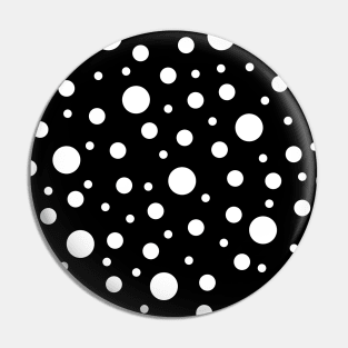 White on Black Polka Dot Pattern Pin