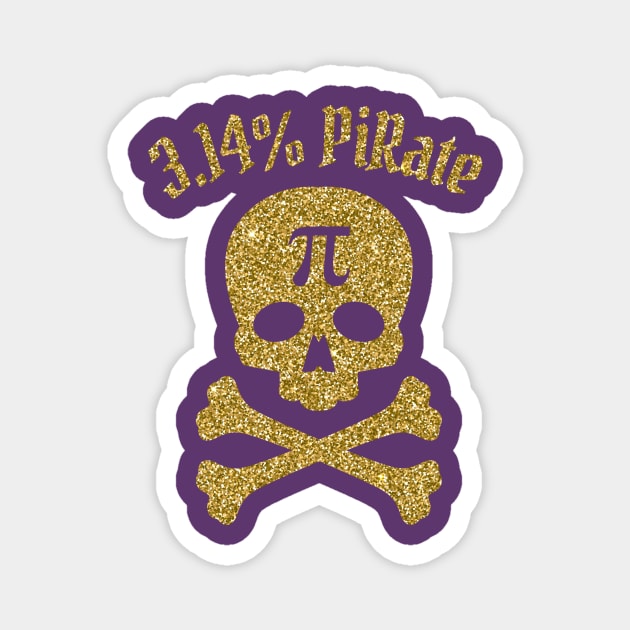 Pi Day, Pi Number, Cute Golden Jolly Roger, Pi Day Gift Magnet by The Dream Team