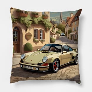 Cream German Classic Sports Car Poster Pillow