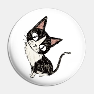 Black cat in thought Pin