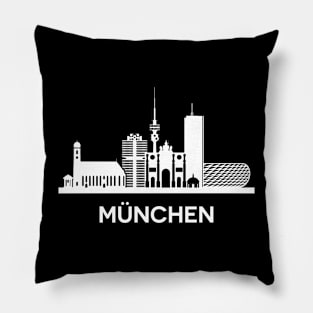 München Skyline, white Pillow