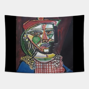 The Woman in the Red Beret Face Mask, Mug Tapestry