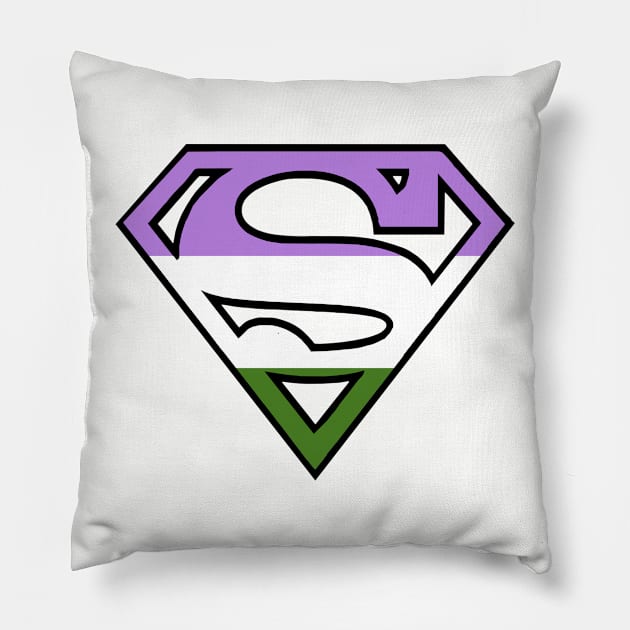 Super Genderqueer Pride Pillow by AlexStarton