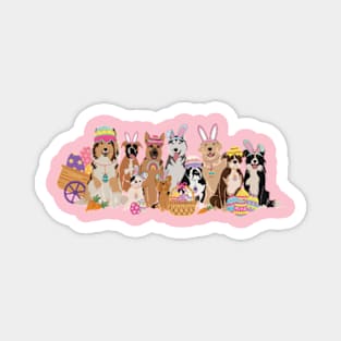 Easter Dogs with Cute Bunny Hat Easter Peeps Dog Magnet