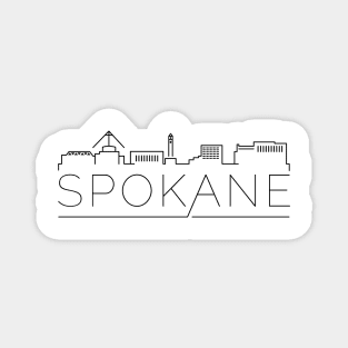 City of Spokane Cityscape Line Art Magnet