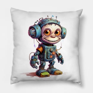 Cartoon monkey robots. T-Shirt, Sticker. Pillow