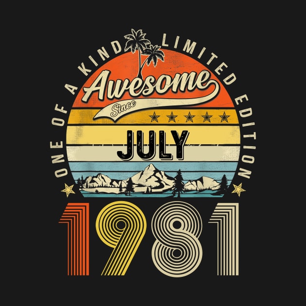 Awesome Since July 1981 Vintage 42nd Birthday by Mhoon 