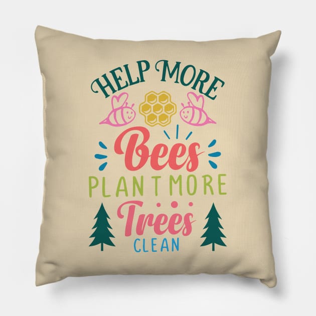 Save The Bees Pillow by Crisp Decisions