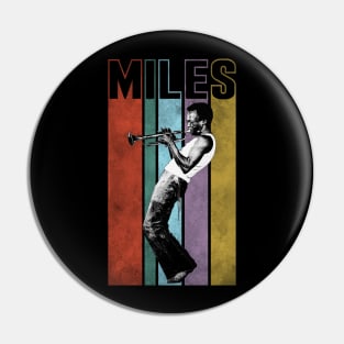 Miles Davis Retro Vintage Stripes Pin