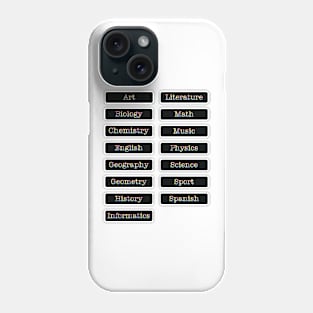 Subject Labels Phone Case