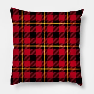 Pride Of Scotland Red Black And Gold Tartan Pillow