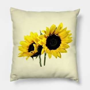 Two Small Sunflowers Pillow