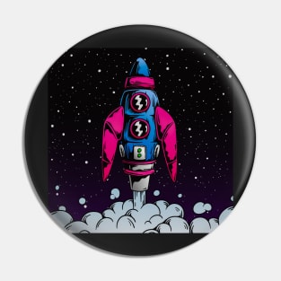 Rocket in space Pin