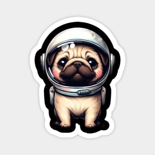 Pug astronaut cute little Magnet