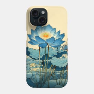 Egyptian Blue Lotus Flower on a Dark Background Phone Case