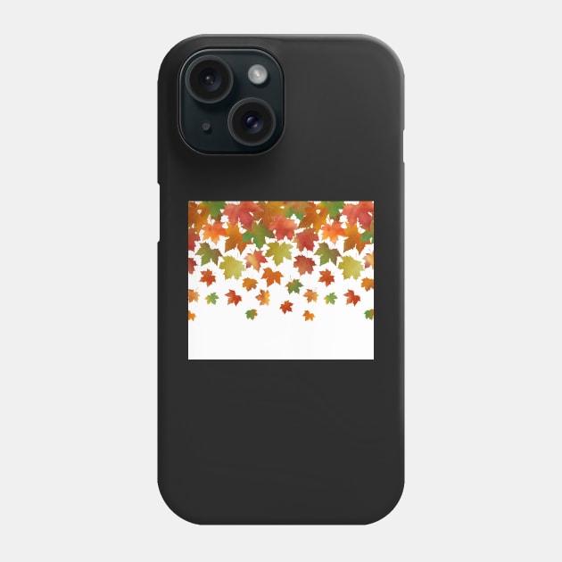 Bright autumn maple leaves, watercolor art print Phone Case by likapix