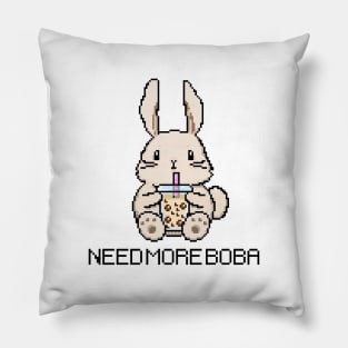 Pixel Bunny Needs More Boba Tea! Pillow