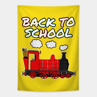 Back To School Steam Train (Red) Tapestry