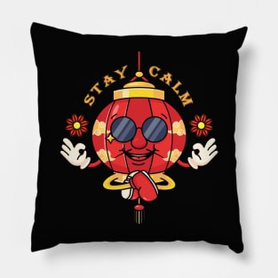 Chinese New Year, cute relaxing lantern mascot characters Pillow