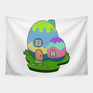 House Easter Easter Eggs Tapestry