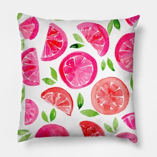 Watercolor grapefruit - pink Pillow