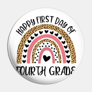 Back To School Rainbow Happy First Day Of Fourth Grade Pin