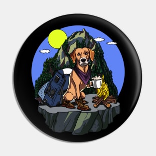 Labrador Retriever Camping Dog Pin