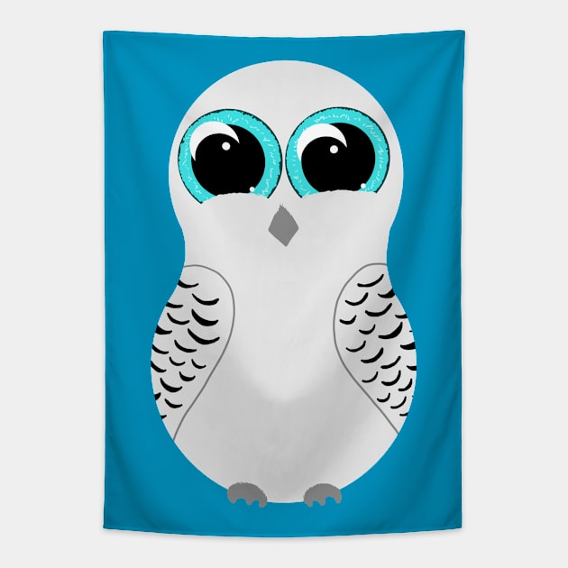 Bright Eyed Owl Tapestry by Kristal Stittle