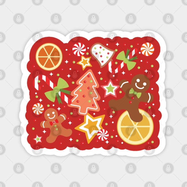 Sweet cookies pattern for sweet holidays - Christmas and New Year Magnet by fraga-ro