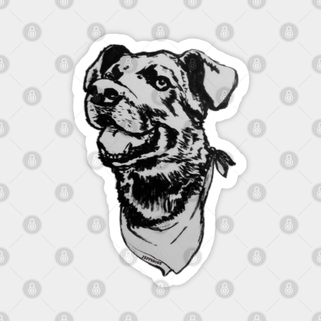 Negro Matapacos, the riot dog (black and white) Magnet by Goth_ink