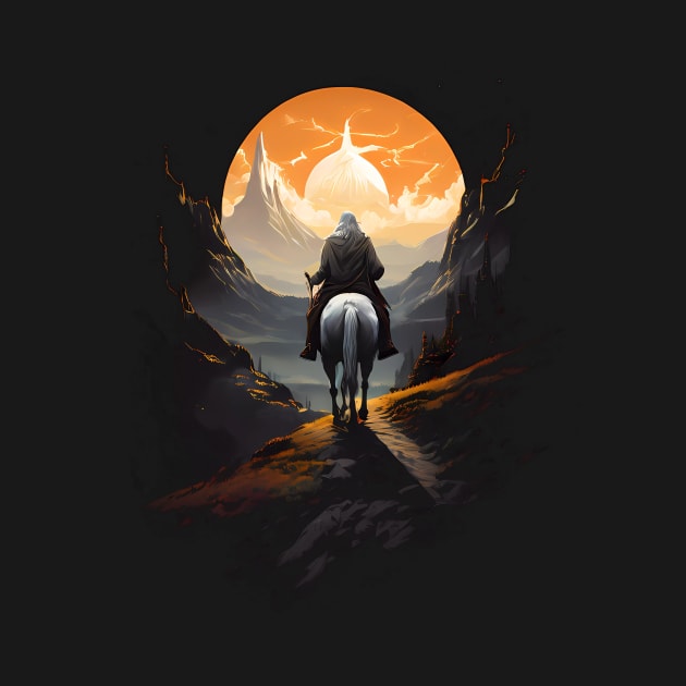 Gandalf Riding Horse by The Dark Matter Art