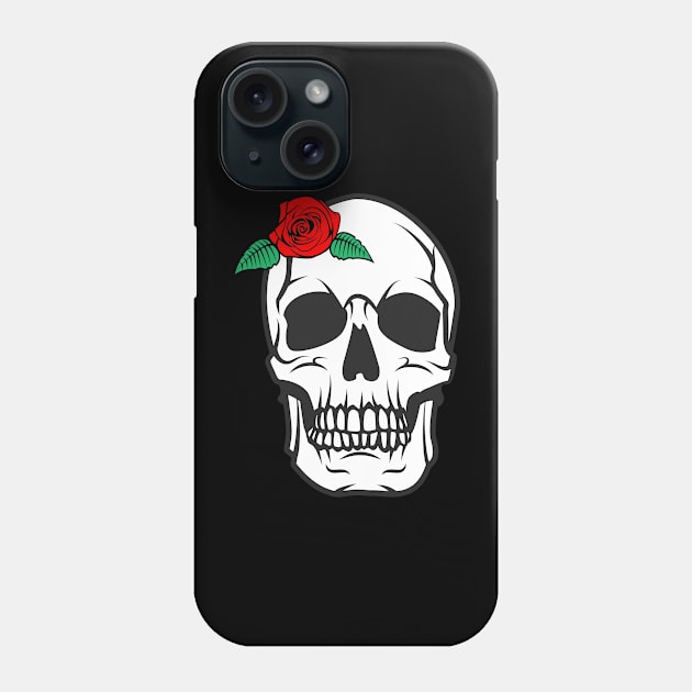 Japanese Retro - Skull and Rose 2 Phone Case by ahmadzakiramadhan