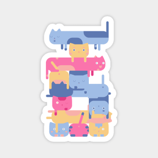 Stacked Cats Magnet