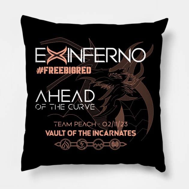 Team Peach AOTC [Vault of the Incarnates] FRONT ONLY! Pillow by Ex Inferno