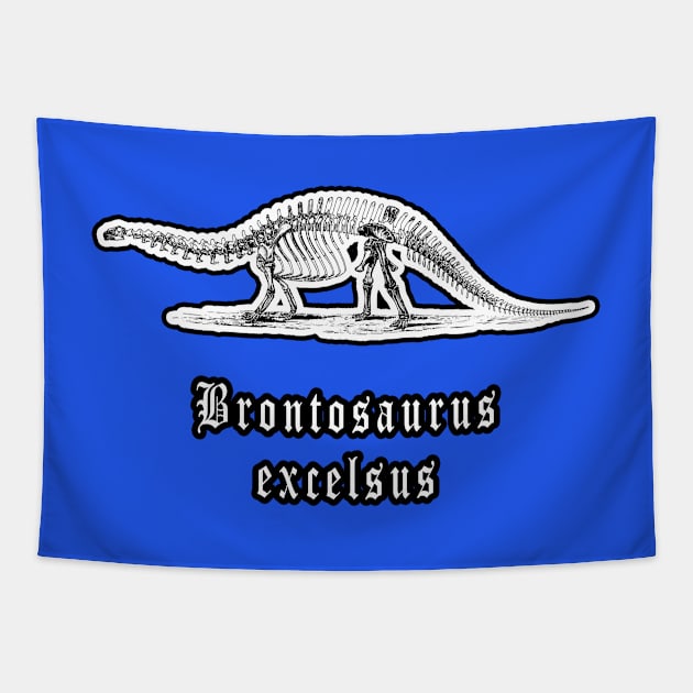 🦖 Fossil Skeleton of a Brontosaurus excelsus Dinosaur Tapestry by Pixoplanet