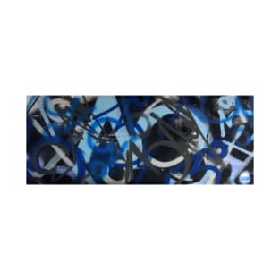 Blue Abstract Graffiti Tag T-Shirt