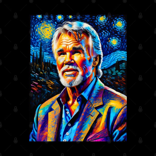 Kenny Rogers in starry night by FUN GOGH