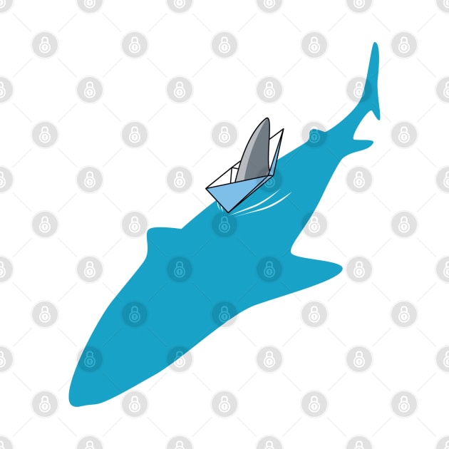 Shark paper boat camouflage joke by ntesign