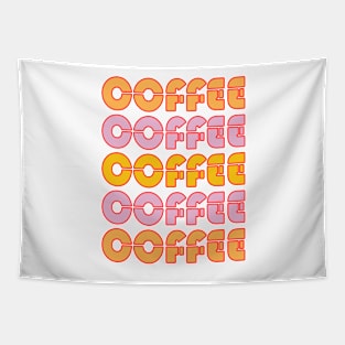 Retro Style Coffee Text For Lovers Of Hot Drinks Tapestry