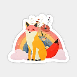 Cute Floral Fox Magnet